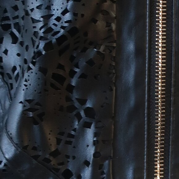 Womens Insight Black Faux Leather Cut Out Details Jacket 12 - Picture 4 of 9